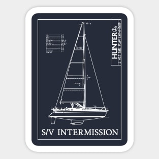 Ver.2 S/V Intermission Asbestos Navy FRONT AND BACK White Graphic Sticker